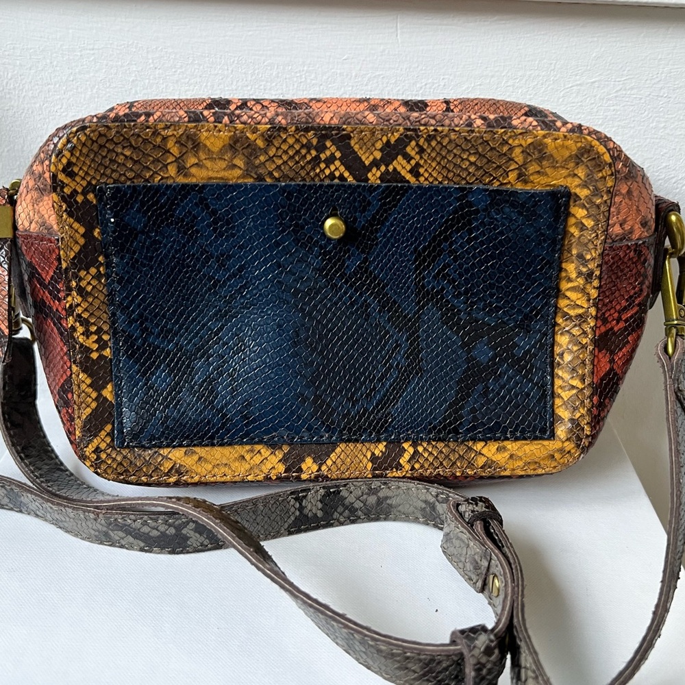 Madewell Transport Colorblock Snake Crossbody Bag